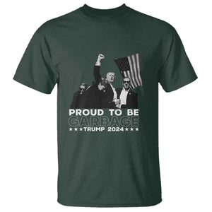 Trump 2024 T Shirt Proud To Be Garbage TS09 Dark Forest Green Print Your Wear