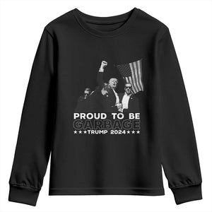 Trump 2024 Youth Sweatshirt Proud To Be Garbage TS09 Black Print Your Wear