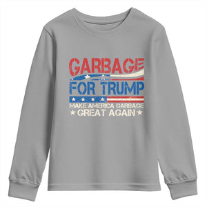 Trump 2024 Youth Sweatshirt Garbage For Trump Make America Garbage Great Again TS09 Sport Gray Print Your Wear