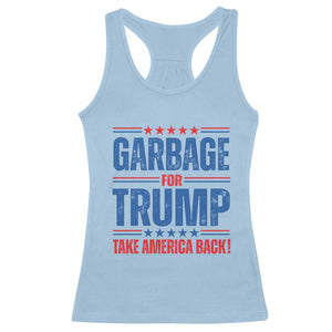 Trump 2024 Racerback Tank Top Garbage For Trump Take America Back TS09 Light Blue Print Your Wear