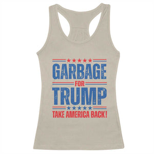 Trump 2024 Racerback Tank Top Garbage For Trump Take America Back TS09 Sand Print Your Wear