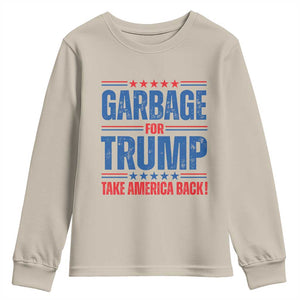 Trump 2024 Youth Sweatshirt Garbage For Trump Take America Back TS09 Sand Print Your Wear