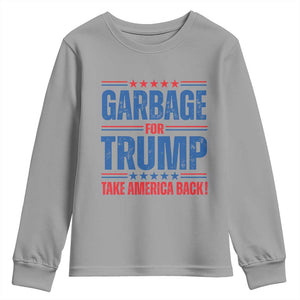 Trump 2024 Youth Sweatshirt Garbage For Trump Take America Back TS09 Sport Gray Print Your Wear