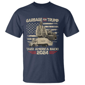 Trump 2024 T Shirt Garbage For Trump Truck Take America Back TS09 Navy Print Your Wear