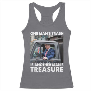 Trump Garbage Truck 2024 Racerback Tank Top One Man's Trash Is Another Man's Treasure TS09 Charcoal Print Your Wear