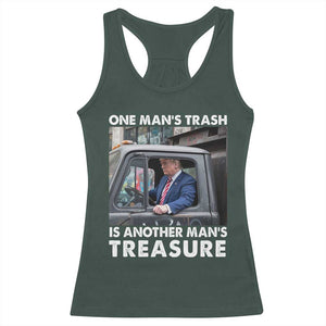 Trump Garbage Truck 2024 Racerback Tank Top One Man's Trash Is Another Man's Treasure TS09 Dark Forest Green Print Your Wear