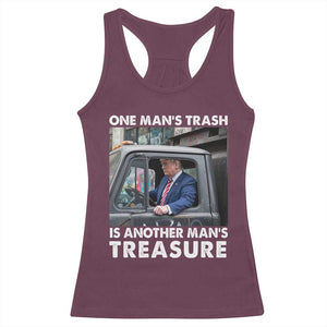 Trump Garbage Truck 2024 Racerback Tank Top One Man's Trash Is Another Man's Treasure TS09 Maroon Print Your Wear