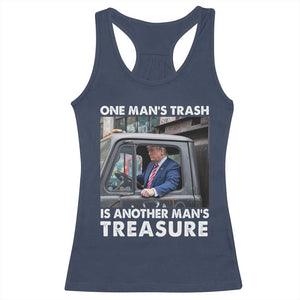 Trump Garbage Truck 2024 Racerback Tank Top One Man's Trash Is Another Man's Treasure TS09 Navy Print Your Wear