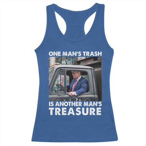 Trump Garbage Truck 2024 Racerback Tank Top One Man's Trash Is Another Man's Treasure TS09 Royal Blue Print Your Wear