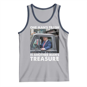 Trump Garbage Truck 2024 Tank Top One Man's Trash Is Another Man's Treasure TS09 Athletic Heather Navy Print Your Wear