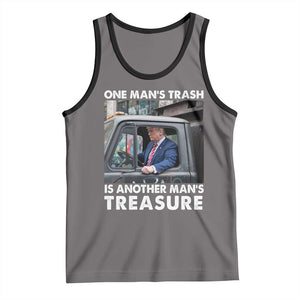 Trump Garbage Truck 2024 Tank Top One Man's Trash Is Another Man's Treasure TS09 Deep Heather Black Print Your Wear