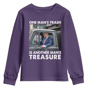 Trump Garbage Truck 2024 Youth Sweatshirt One Man's Trash Is Another Man's Treasure TS09 Purple Print Your Wear