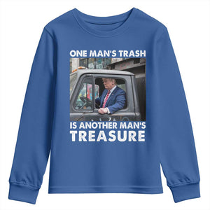 Trump Garbage Truck 2024 Youth Sweatshirt One Man's Trash Is Another Man's Treasure TS09 Royal Blue Print Your Wear