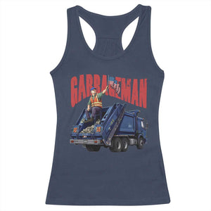 Garbageman Trump Garbage Truck 2024 Racerback Tank Top TS09 Navy Print Your Wear