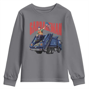 Garbageman Trump Garbage Truck 2024 Youth Sweatshirt TS09 Charcoal Print Your Wear