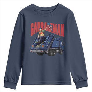 Garbageman Trump Garbage Truck 2024 Youth Sweatshirt TS09 Navy Print Your Wear
