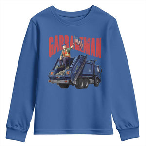 Garbageman Trump Garbage Truck 2024 Youth Sweatshirt TS09 Royal Blue Print Your Wear