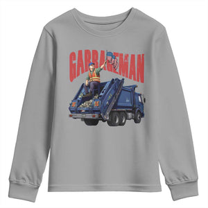 Garbageman Trump Garbage Truck 2024 Youth Sweatshirt TS09 Sport Gray Print Your Wear