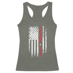 Trump 2024 Racerback Tank Top Winning US President American Flag Patriotic TS09 Military Green Print Your Wear