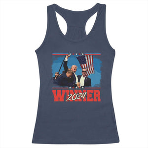 Trump 2024 Racerback Tank Top Winner US President American Patriotic TS09 Navy Print Your Wear