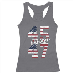 Trump 2024 Racerback Tank Top Winner 45 47 US President American Patriotic TS09 Charcoal Print Your Wear