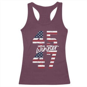 Trump 2024 Racerback Tank Top Winner 45 47 US President American Patriotic TS09 Maroon Print Your Wear