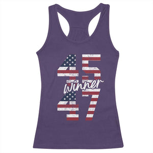 Trump 2024 Racerback Tank Top Winner 45 47 US President American Patriotic TS09 Purple Print Your Wear