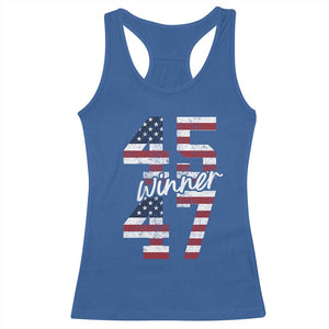 Trump 2024 Racerback Tank Top Winner 45 47 US President American Patriotic TS09 Royal Blue Print Your Wear