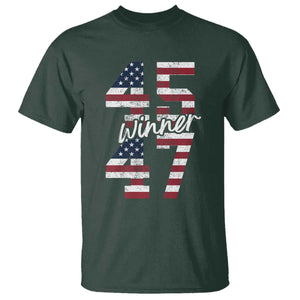 Trump 2024 T Shirt Winner 45 47 US President American Patriotic TS09 Dark Forest Green Print Your Wear