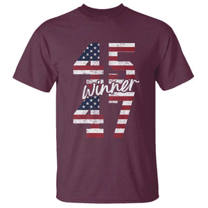 Trump 2024 T Shirt Winner 45 47 US President American Patriotic TS09 Maroon Print Your Wear