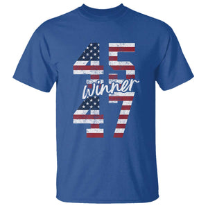 Trump 2024 T Shirt Winner 45 47 US President American Patriotic TS09 Royal Blue Print Your Wear
