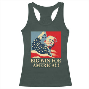 Trump Won 2024 Racerback Tank Top Big Win For America TS09 Dark Forest Green Print Your Wear