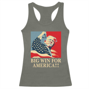 Trump Won 2024 Racerback Tank Top Big Win For America TS09 Military Green Print Your Wear
