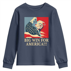 Trump Won 2024 Youth Sweatshirt Big Win For America TS09 Navy Print Your Wear