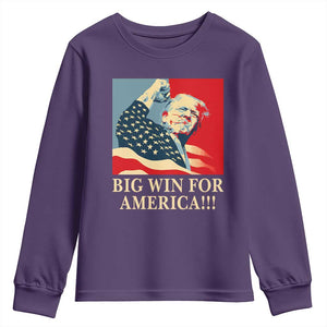 Trump Won 2024 Youth Sweatshirt Big Win For America TS09 Purple Print Your Wear