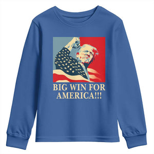 Trump Won 2024 Youth Sweatshirt Big Win For America TS09 Royal Blue Print Your Wear