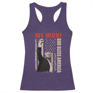 Trump 2024 Racerback Tank Top We Won God Bless America TS09 Purple Print Your Wear