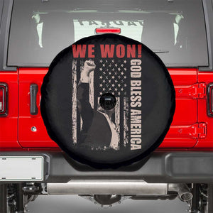 Trump 2024 Spare Tire Cover We Won God Bless America TS09 Black Print Your Wear