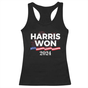 Harris Won 2024 Racerback Tank Top US President American Firework Patriotic TS09 Black Print Your Wear