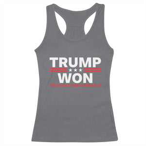 Trump Won 2024 Racerback Tank Top The Whole World Knows It TS09 Charcoal Print Your Wear