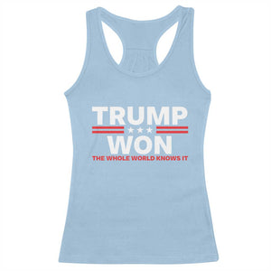 Trump Won 2024 Racerback Tank Top The Whole World Knows It TS09 Light Blue Print Your Wear