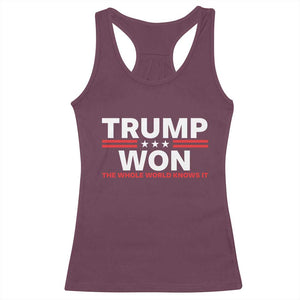 Trump Won 2024 Racerback Tank Top The Whole World Knows It TS09 Maroon Print Your Wear