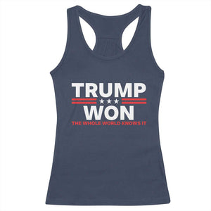 Trump Won 2024 Racerback Tank Top The Whole World Knows It TS09 Navy Print Your Wear