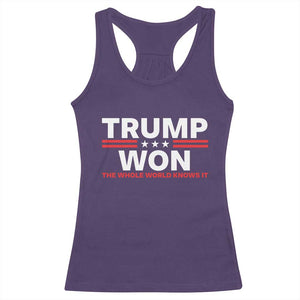 Trump Won 2024 Racerback Tank Top The Whole World Knows It TS09 Purple Print Your Wear