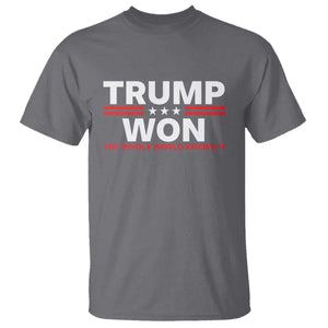 Trump Won 2024 T Shirt The Whole World Knows It TS09 Charcoal Print Your Wear