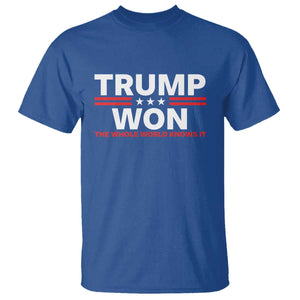 Trump Won 2024 T Shirt The Whole World Knows It TS09 Royal Blue Print Your Wear
