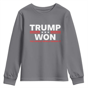 Trump Won 2024 Youth Sweatshirt The Whole World Knows It TS09 Charcoal Print Your Wear