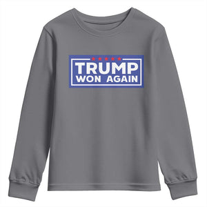Trump Won Again 2024 Youth Sweatshirt TS09 Charcoal Print Your Wear