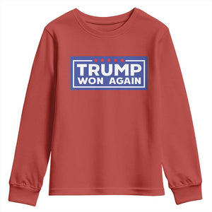 Trump Won Again 2024 Youth Sweatshirt TS09 Red Print Your Wear