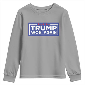 Trump Won Again 2024 Youth Sweatshirt TS09 Sport Gray Print Your Wear